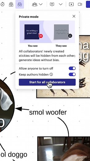 Lucid Software | Private mode is now available in Lucidspark!⁠ ⁠ Eliminate groupthink in your next collaboration session with private brainstorming.⁠ ⁠ Keep... | Instagram