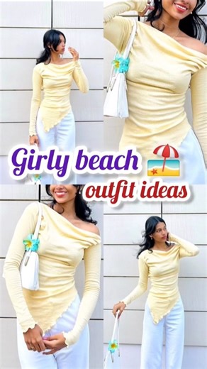 girly beach 🏖️ outfit ideas #trending #fashion #top #beach #beachoutfit #outfitideas #youtubeshorts