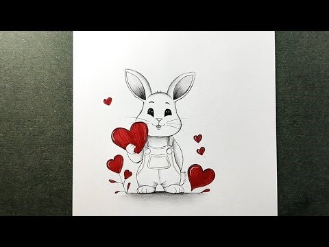 Cute Baby Rabbit Drawing | Simple Drawing Tutorial for beginners 🎨