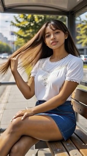 A Gentle Moment at the Bus Stop