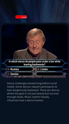 Which Dance Makes You Lean Back and Pass Under a Bar? 😎 #quiz #millionaire #dance #trivia #party #tv