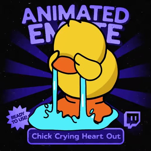 Kawaii Chick Crying Heart Out Animated Emote for Twitch and Discord, Funny Sad Bird Emote for Streamers and Emotional Reaction Moments - Etsy