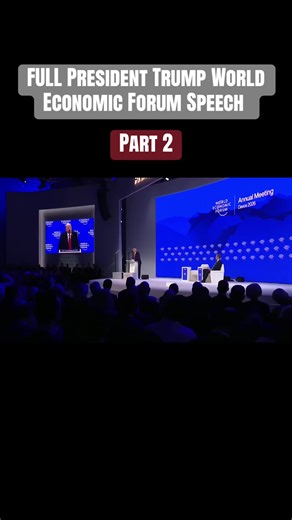 President Trump speaks at the World Economic Forum in Switizerland. #fyp #trending #potus #switzerland #part2
