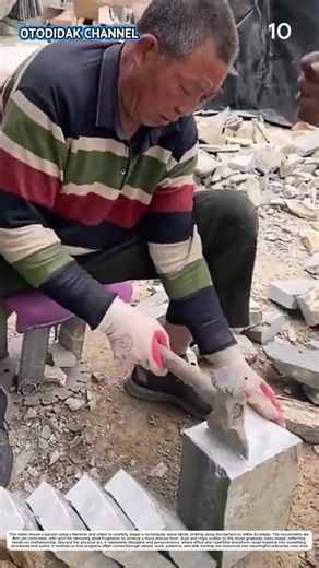 Stone Splitting: How Hammer and Chisel Shape Rough Blocks into Clean Forms