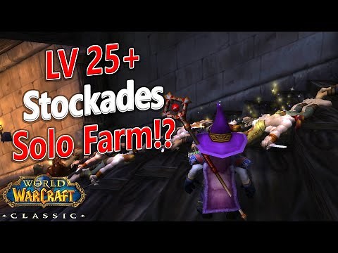 WoW Classic - 25+ Mage STOCKADES Solo Farm!? Powerleveling / Gold Farming