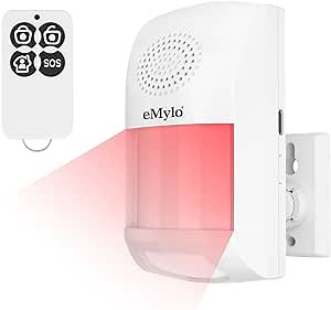 eMylo Motion Sensor Alarm，Home Security Alarm System with Motion Sensor Alarm Indoor Infrared Sensors Protect Pet Friendly Portable Door Chime Bell Alert Burglar for Shop Home（USB Supply ）