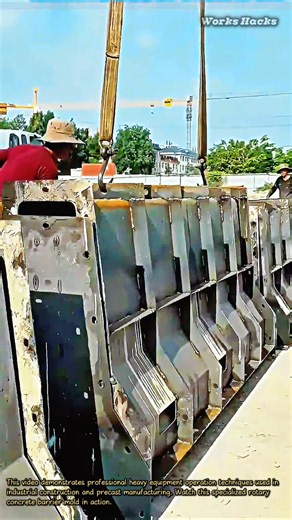 Massive Rotary Barrier Mold #heavyequipment #machinery #satisfying #concrete #engineering