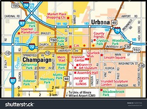 Champaign Illinois Area Map: vector de stock (libre de regalías) 162931556 | Shutterstock