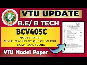BCV405C Previous Year MODEL QUESTION PAPER VTU 2022 SCHEME ||NOTES || #vtu #engineering