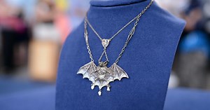 Appraisal: Silver & Plique-à-Jour Enamel Necklace, ca. 1900