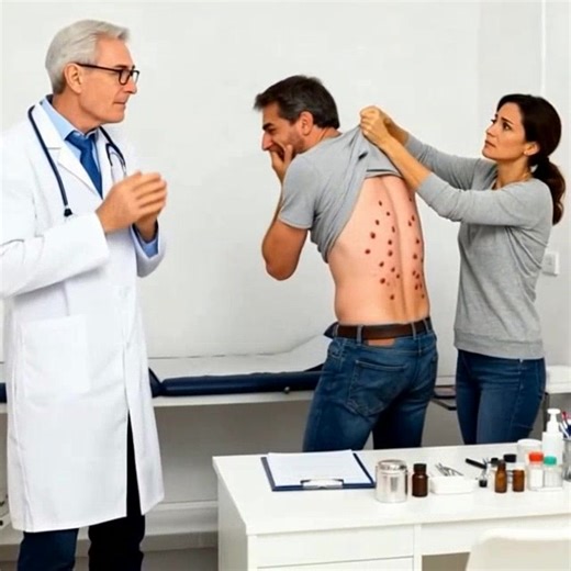 J’ai trouvé 30 taches rouges qui ressemblaient à des œufs d’insectes dans le dos de mon mari. Je l’ai emmené immédiatement aux urgences, mais le médecin a dit tout de suite : « Appelez la police. » — Appelez la police immédiatement ! hurla le docteur. Je suis restée paralysée… comment de simples taches rouges dans le dos de mon mari pouvaient-elles faire dire une chose pareille à un médecin ? Je m’appelle Laura Hayes, et je vis avec mon mari Mark et notre fille de sept ans dans une banlieue tran