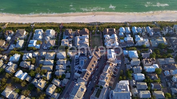 A stunning drone video of beautiful Rosemary Beach Florida along scenic highway 30A