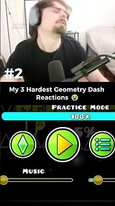 My 3 Hardest Geometry Dash Reactions 😭 #shorts #geometrydash