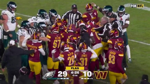 More footage from big fight in Eagles vs Commanders game. Punches definitely throw, this is a mess | JP Finlay