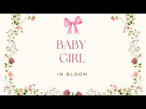 Baby Girl in Bloom 🌸 2 Hour Minimal Floral Baby Shower Party Screen (No Music) | Pink TV Background