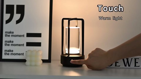 Cordless Portable Table Lamp-Rechargeable LED Lighting. Featuring 3 Adjustable Color Temperatures & Stepless Dimming Function, Battery-Operated Desk Lamp Adapts to Indoor/Outdoor Settings (Black)