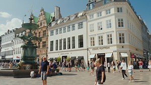 Premium stock video - Stork fountain is located on amagertorv in the center of copenhagen denmark