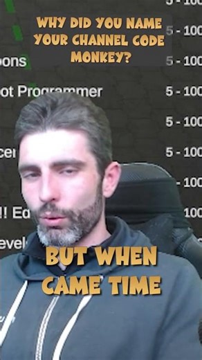 Why did you name the channel Code Monkey?