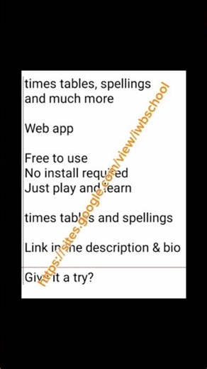 times tables and spellings app - spellings and times tables app - FREE - no install needed