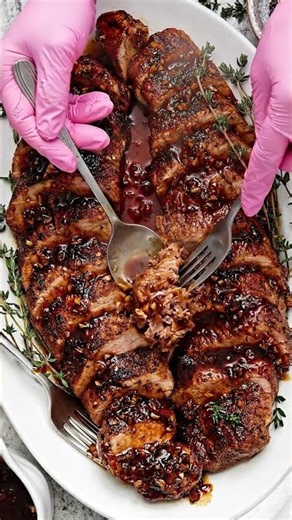 Honey Glazed Pork Loin Recipe | Juicy, Tender & Easy Dinner | Tasty Bites Hub #Recipe #Delicious
