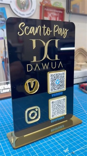 QR Code sign Laser cut - Eufy printed! ​⁠