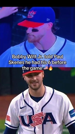 Bobby Witt Jr. told Paul Skenes he had his 6 before the game 🇺🇸🔥 #mlb #paulskenes #bobbywittjr #x