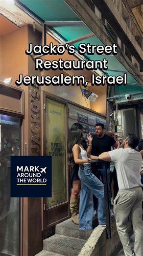 Mark Around the World ✈️ on Instagram: "A lively night at Jacko’s Street Restaurant in Jerusalem. From the energy outside to cocktails, food, and the atmosphere inside, this kosher spot really comes alive after dark. I’m Mark Around the World. This is Jacko’s Street Restaurant in Jerusalem. Follow for more unique places around the world! #Jerusalem #KosherFood #JerusalemNightlife #FoodieTravel #MarkAroundTheWorld"