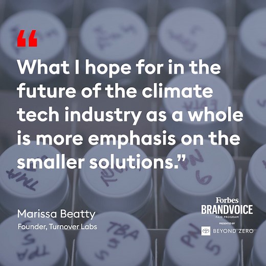 1.3K views · 12 reactions | Turnover Labs founder Marissa Beatty emphasizes the importance of smaller solutions in today's climate tech industry. Sponsored by Toyota USA | Forbes | Facebook