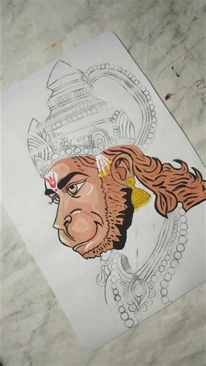 Hanuman Ji Drawing acrylic colour🔥 #shorts #balaji #hanuman #hanumanchalisa #hanumanji #drawing #art
