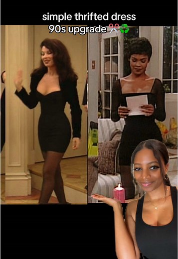 90s little black dress thrift flip ✂️♻️🖤 #90s #thenanny #90smusic #90sfashion