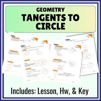Tangents to Circle Guided Notes & Worksheets| 9th-11th Grade Geometry