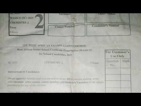2025 WAEC CHEMISTRY QUESTIONS & ANSWERS