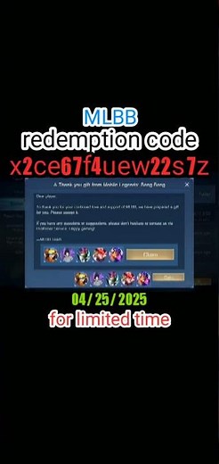 mlbb new redeem code. #mlbb.#moblie legends bang bang