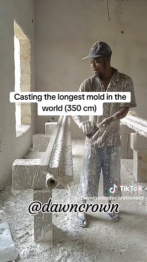 Casting the longest mold in the world (350 cm) #dawncrown #teacher of plaster of Paris