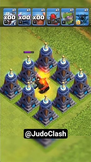 WHO CAN DESTROY ALL THESE MEGA TESLAS 🤯💥? #shorts #coc #clashofclans