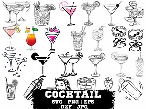 Cocktail Clipart SVG Bundle: Drink Graphics for Cricut (digital Download) - Etsy