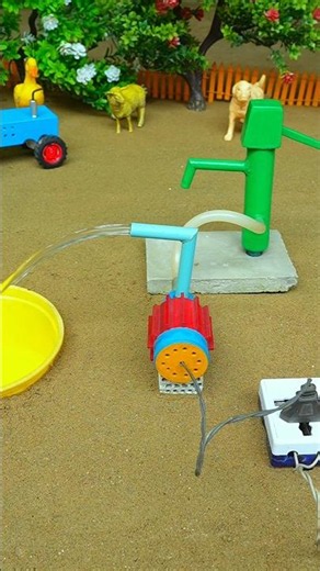 Mini hand pump project water with supply motor drinks cow duck dog farm #waterpump #shorts #785