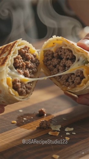 Beef Burrito Recipe 🌯 | Crispy, Cheesy & Juicy Beef Burrito! 🤤 #shorts