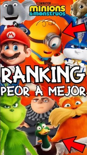 ALL 17 ILLUMINATION MOVIES RANKED WORST TO BEST WITH MINIONS AND MONSTERS #mariogalaxy #top