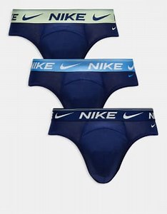 Nike Dri-Fit Ultra Comfort 3 pack hip briefs in navy with contrast waistbands | ASOS