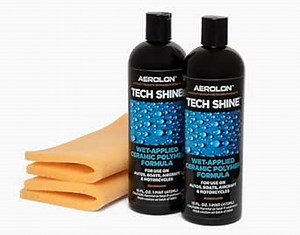 Tech Shine: Ceramic Coating for Cars, Car Wax, Car Polish, Ceramic Polymer Coating, Hydrophobic Top Coat Polish and Sealer, Auto Detailing with Applicator, Mirror Shine Gloss Kit, 2 Pack
