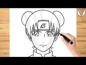 How to draw Tenten Naruto Step by step Tutorial | Free Download Coloring Page