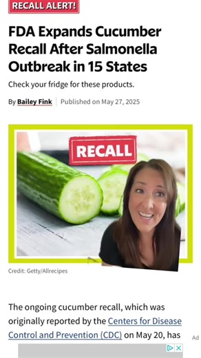Cucumber Recall Due to Salmonella Outbreak in 2025