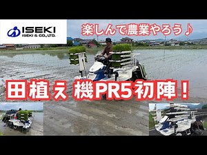 イセキ田植え機PR5田植え初陣！農業 自然農法