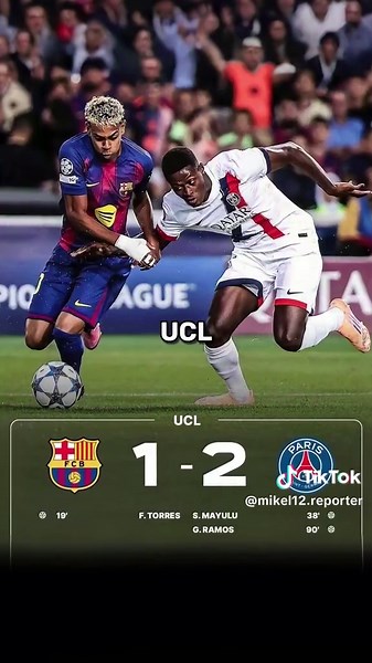 stewie.the.news.reporterr 🚨 BREAKING NEWS – PSG STUN BARCELONA AT THE ESTADI OLÍMPIC! 🔥⚡ Despite missing half their squad, Paris Saint-Germain pulled off a dramatic 2-1 victory over FC Barcelona in the UEFA Champions League 2025/26! ⚽️ It all started with Ferran Torres' opener that had the Barça fans dreaming, but PSG struck back through Senny Mayulu, thanks to a dazzling run from Nuno Mendes, who absolutely terrorized the left flank. 🔥🇵🇹 The spotlight was on Lamine Yamal vs. Nuno Mendes – 