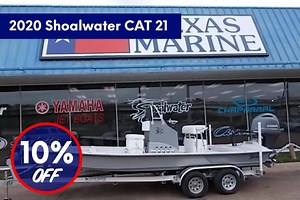 The 2020 Shoalwater 21 Cat is excellent for heavy chop or shallow cruising. Learn more and schedule a lake trial today: https://www.texasmarine.com/inv/2020-SHOALWATER-21-CAT-Texas-Marine-Beaumont-N38130/ | Texas Marine