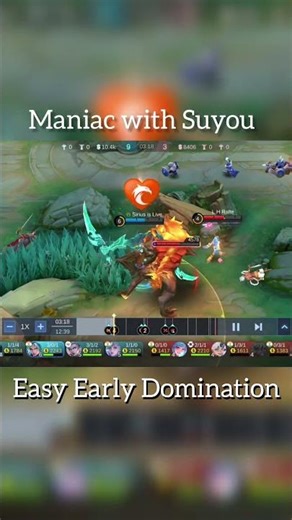 Maniac with Suyou in a rank match. #moba55creator #moba55goldenmonth #moba5v5 #mobilelegends