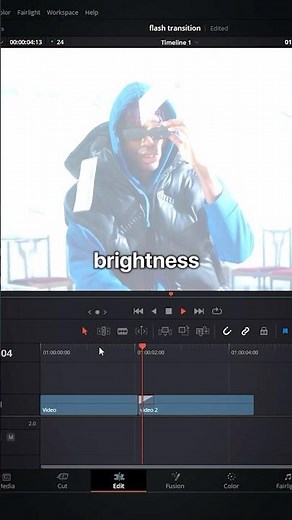 How To Add a FLASH TRANSITION in DaVinci Resolve
