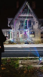 Make that creepy abandoned house less creepy. #lasers #laserlight #showlaser #lightart #laseranimation #visualizer #laserOS #lightingtech #tech #lasers #lasercube | Wicked Lasers