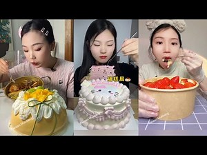 ASMR Chinese Eating Cheecake, Cream Cake || Kwai Dessert Mukbang